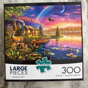 NIB Lakeside Cabin Puzzle with Vibrant Colors